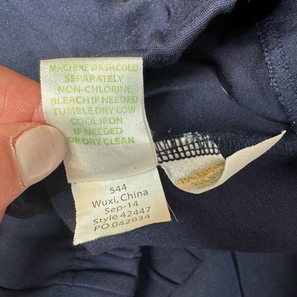 Lilly Pulitzer Navy Blue Travel Vacation Pull-on Cropped Legging Pant Women’s S - Picture 9 of 10